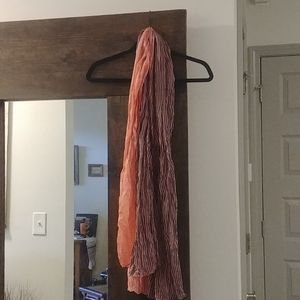 Coral and Black Scarf